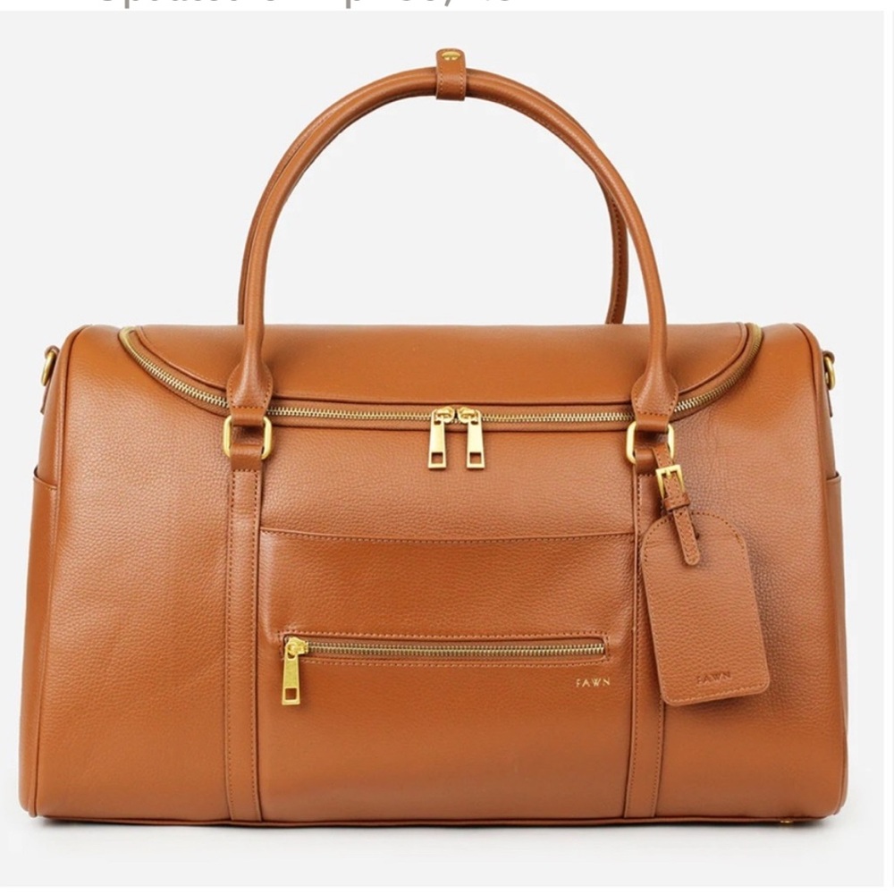 Fawn Design Brown Vegan Leather Duffel Bag